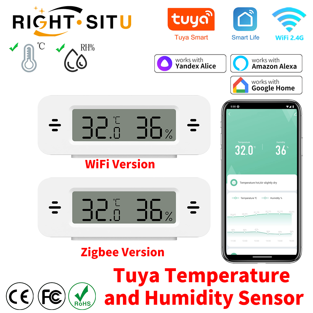 Smart Home Simple - Tuya WiFi Zigbee Mini Temperature Humidity