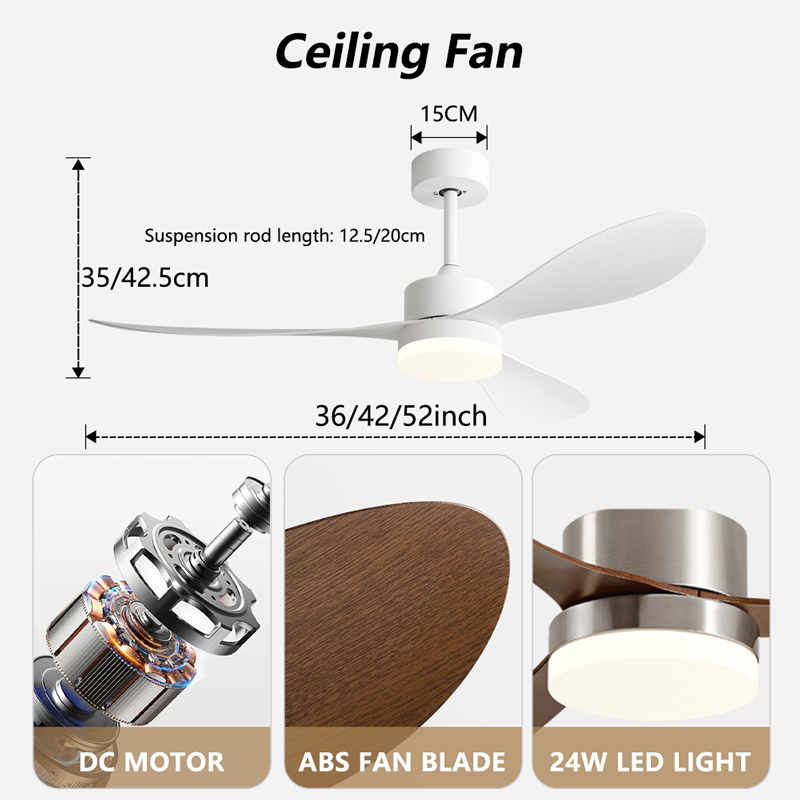 36/42/52 Inch Ceiling Fan Indu - огляд і ціна Smart Ceiling Fan
