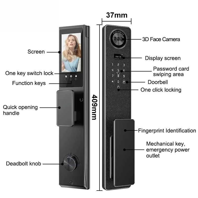 3D Face Ai Smart Voice Interac - огляд і ціна Smart Home Door Lock