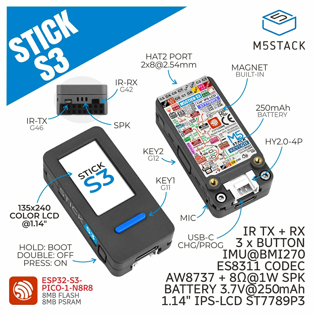 M5Stack M5StickS3 ESP32-S3 IoT - огляд і ціна Smart Home Integration
