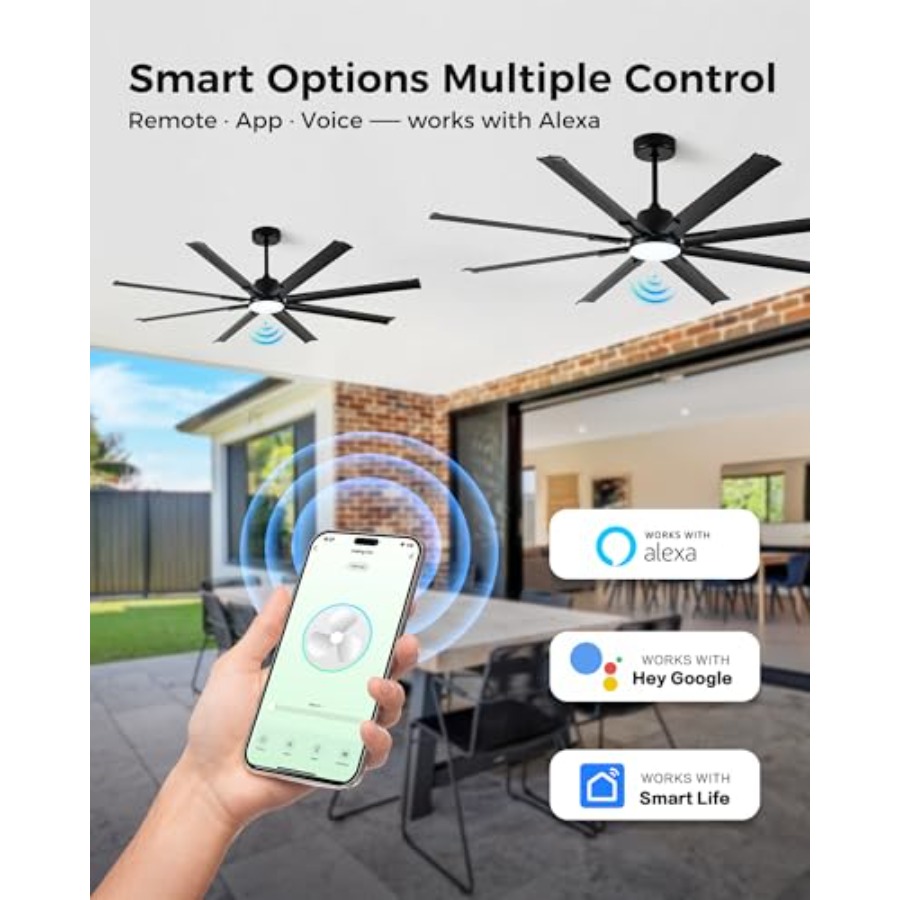72In Black Aluminum Ceiling Fa - огляд і ціна Smart Ceiling Fan