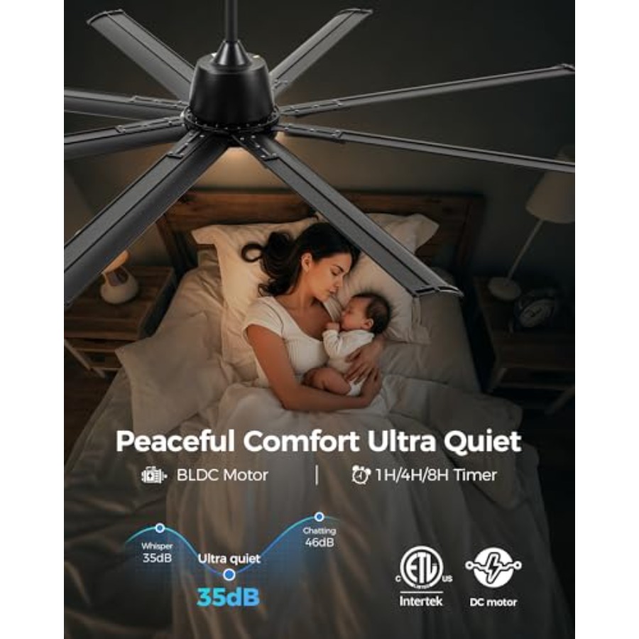 72In Black Aluminum Ceiling Fa - огляд і ціна Smart Ceiling Fan