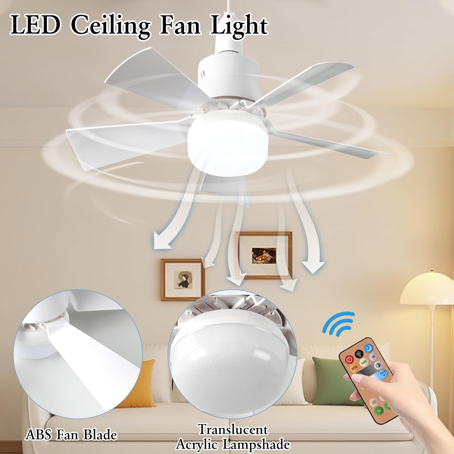 LED Ceiling Fan With Light E27 - огляд і ціна Smart Ceiling Fan