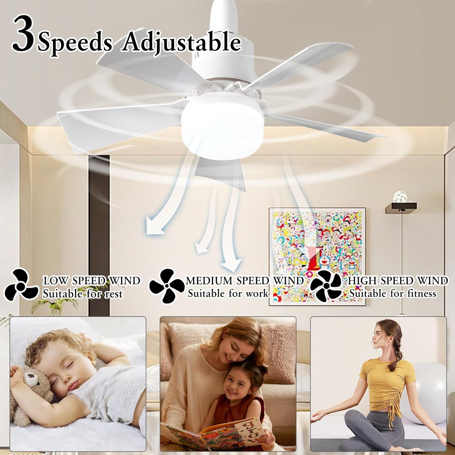 LED Ceiling Fan With Light E27 - огляд і ціна Smart Ceiling Fan