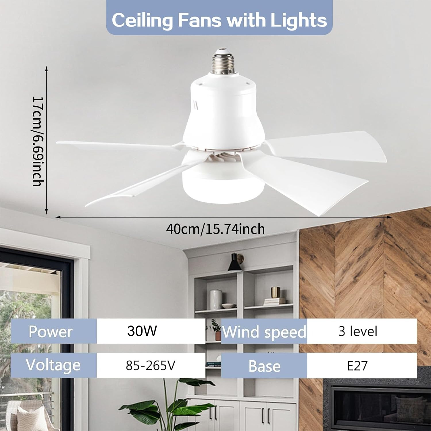 LED Ceiling Fan With Light E27 - огляд і ціна Smart Ceiling Fan