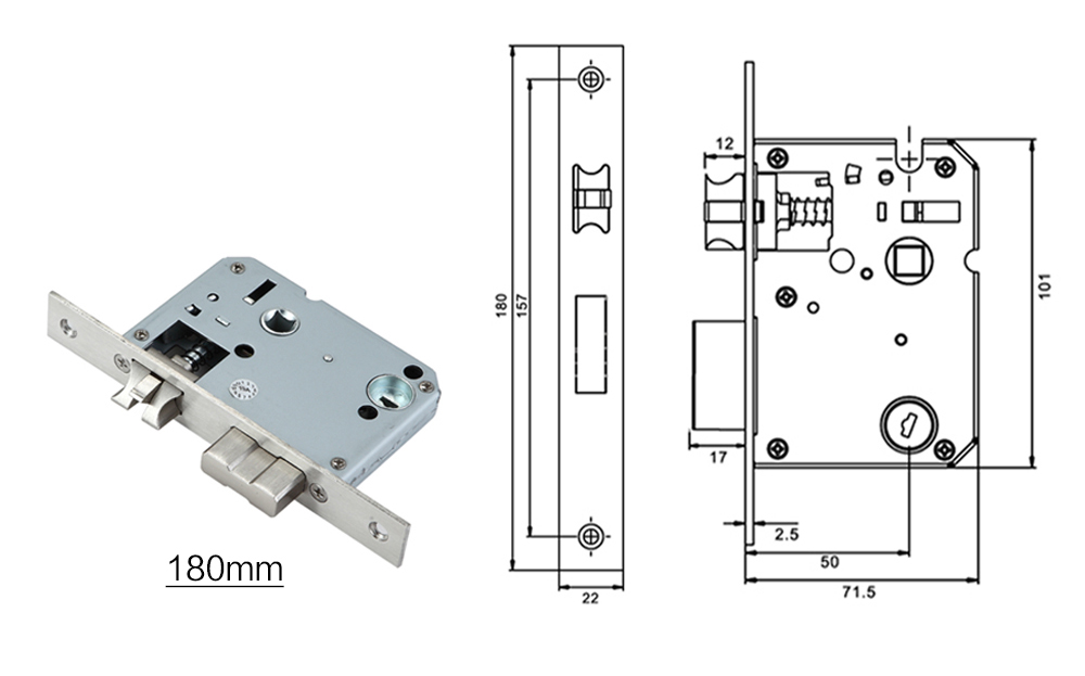 5050 stainless steel mortise w - огляд і ціна Smart Home Door Lock