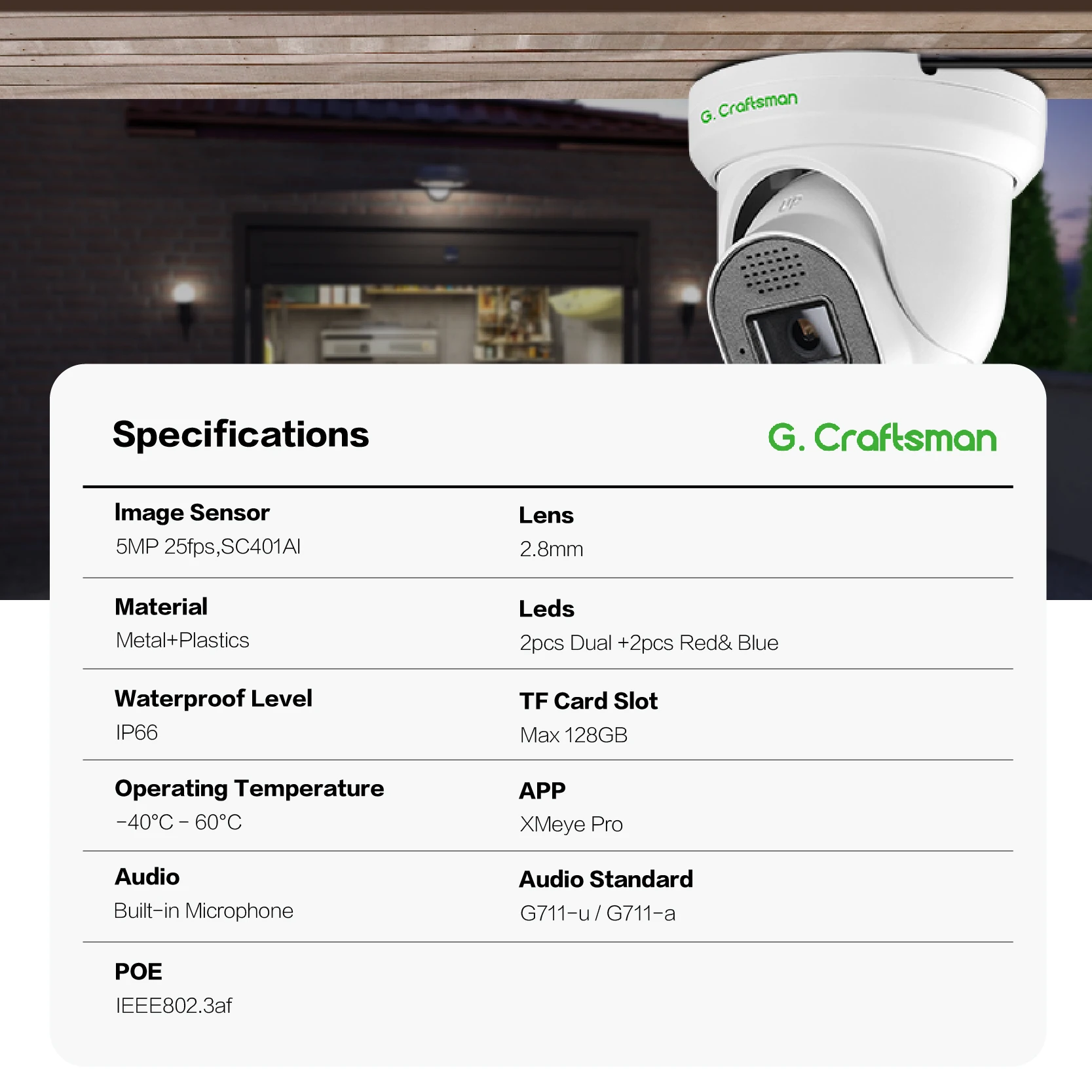 2026 New GX-DFD-M5C 5MP CMOS S - огляд і ціна Security Ip Camera