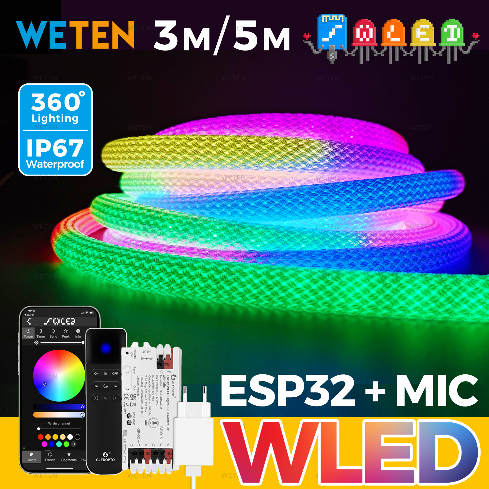 WLED Smart Wifi 360 Round Tube - огляд і ціна Smart Home Youtube